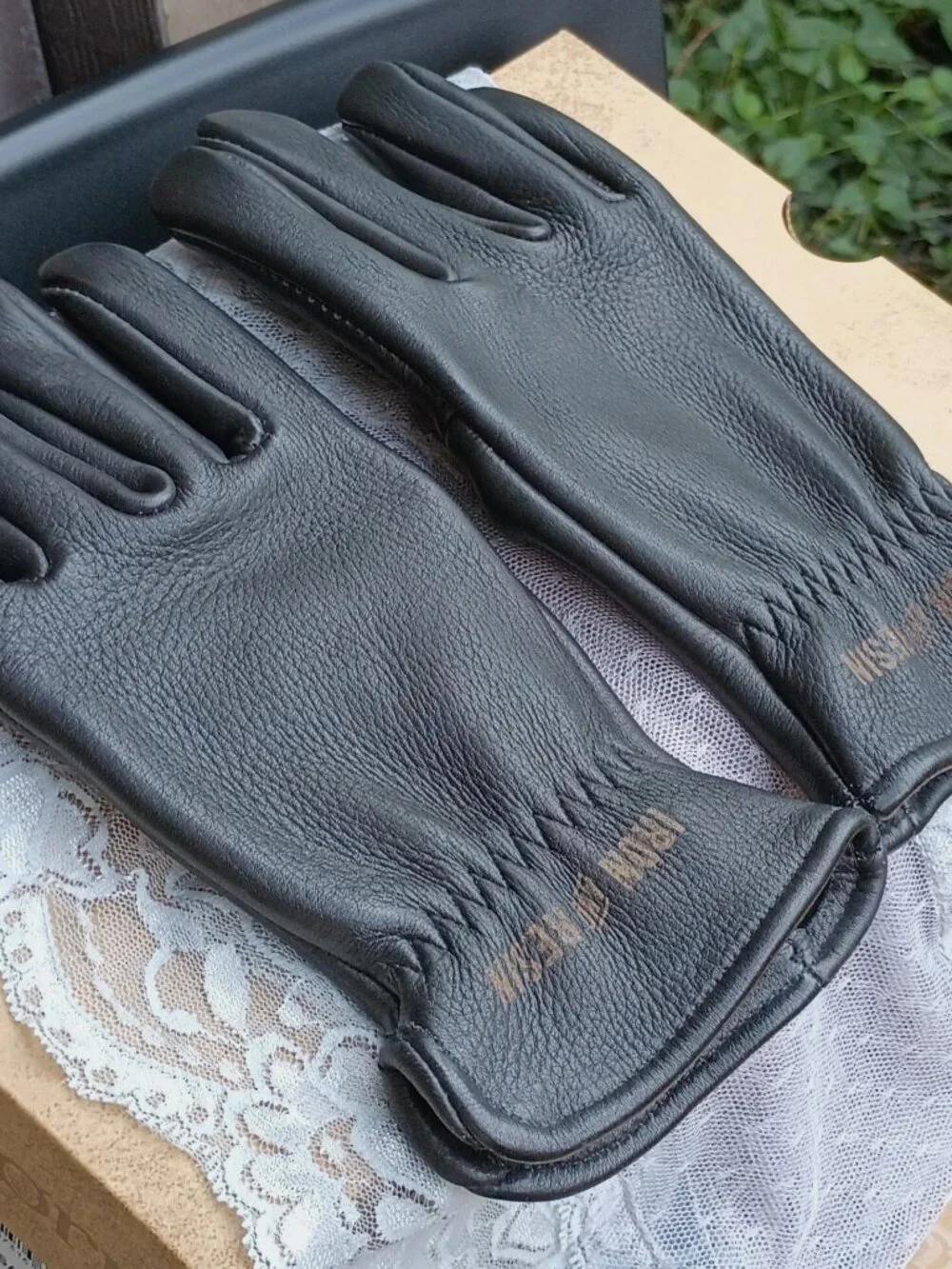 Motocycle Gloves by Iron & Resin (Elk Gloves), S, off black, EPC
